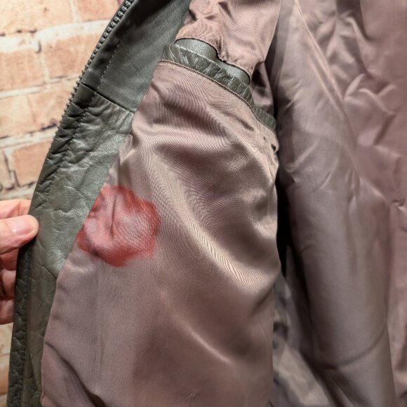 Members Only Leather Iconic Bomber Jacket Vintage Full Zip Size 40 - Picture 12 of 15